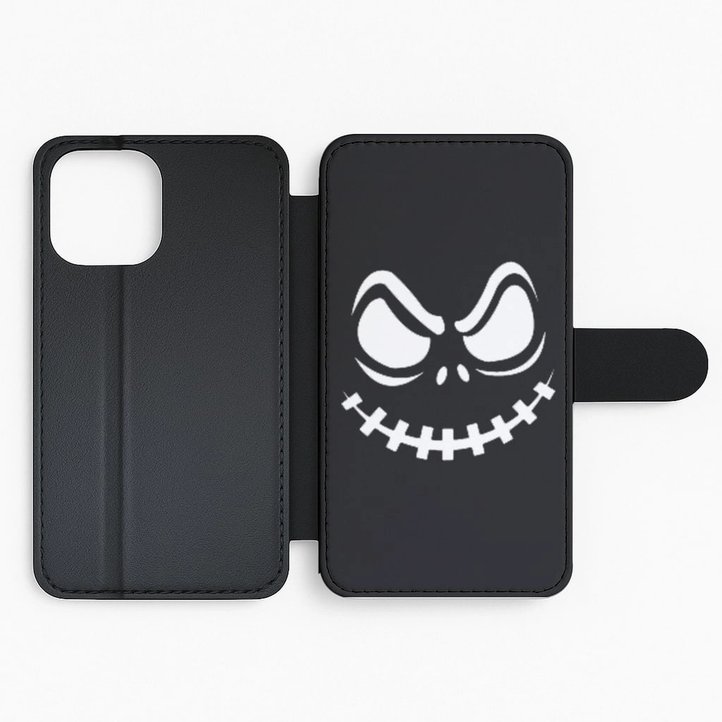 Creepy Smile - Black Flip Wallet Phone Case Light Protection Refined Style