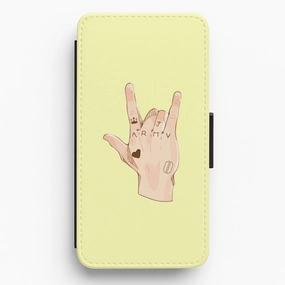 Anti Scratch Layer Stylish frame BTS Army Hand  Flip / Wallet Phone Case