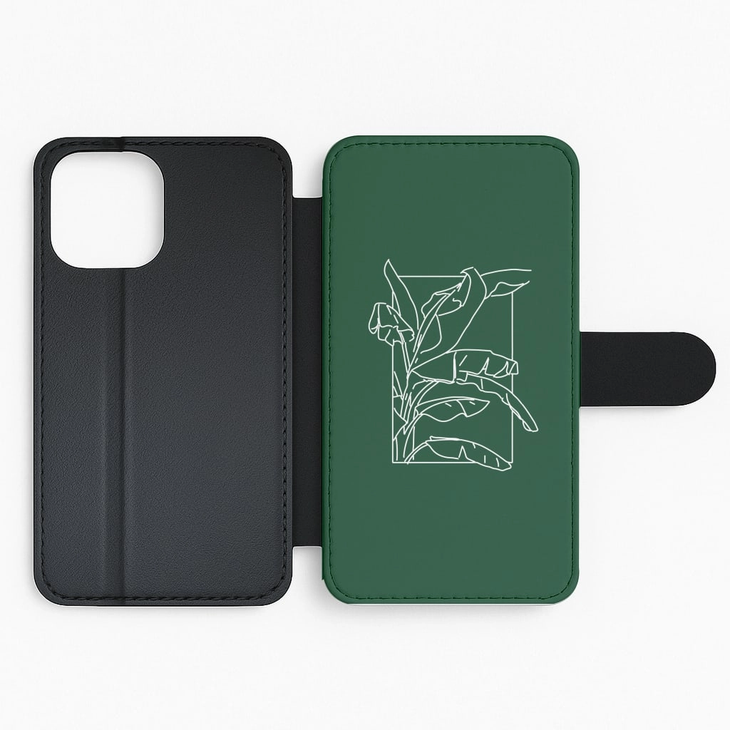 Green Leaf - Foliage Flip / Wallet Phone Case Rugged Design