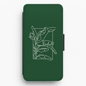 Green Leaf - Foliage Flip / Wallet Phone Case Polished Texture Design