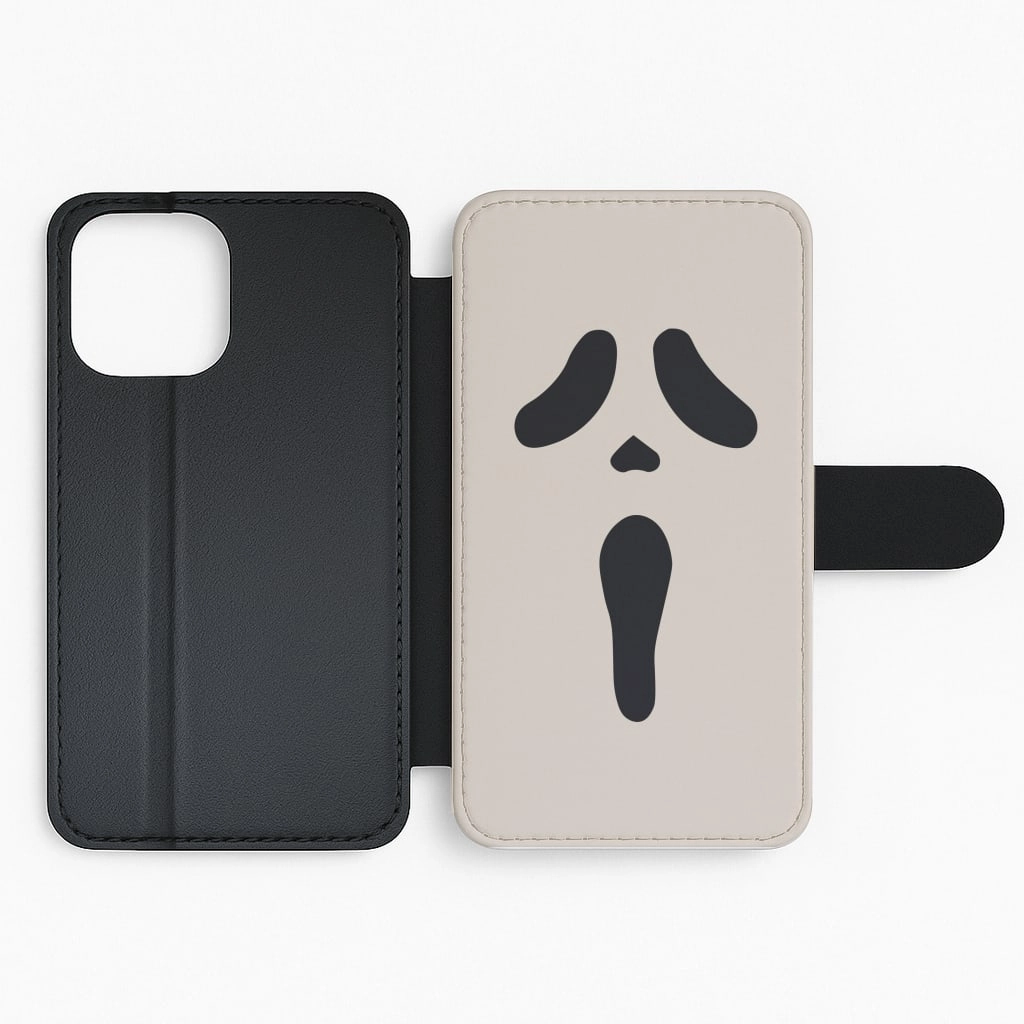 Scream Face Flip / Wallet Phone Case Luxury Grip