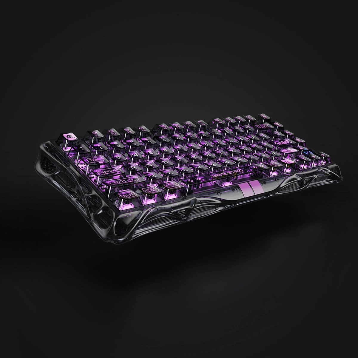 RGB Lighting Effects Travel Mechanical Keyboard Mercury V75 Lite - Transparent Black