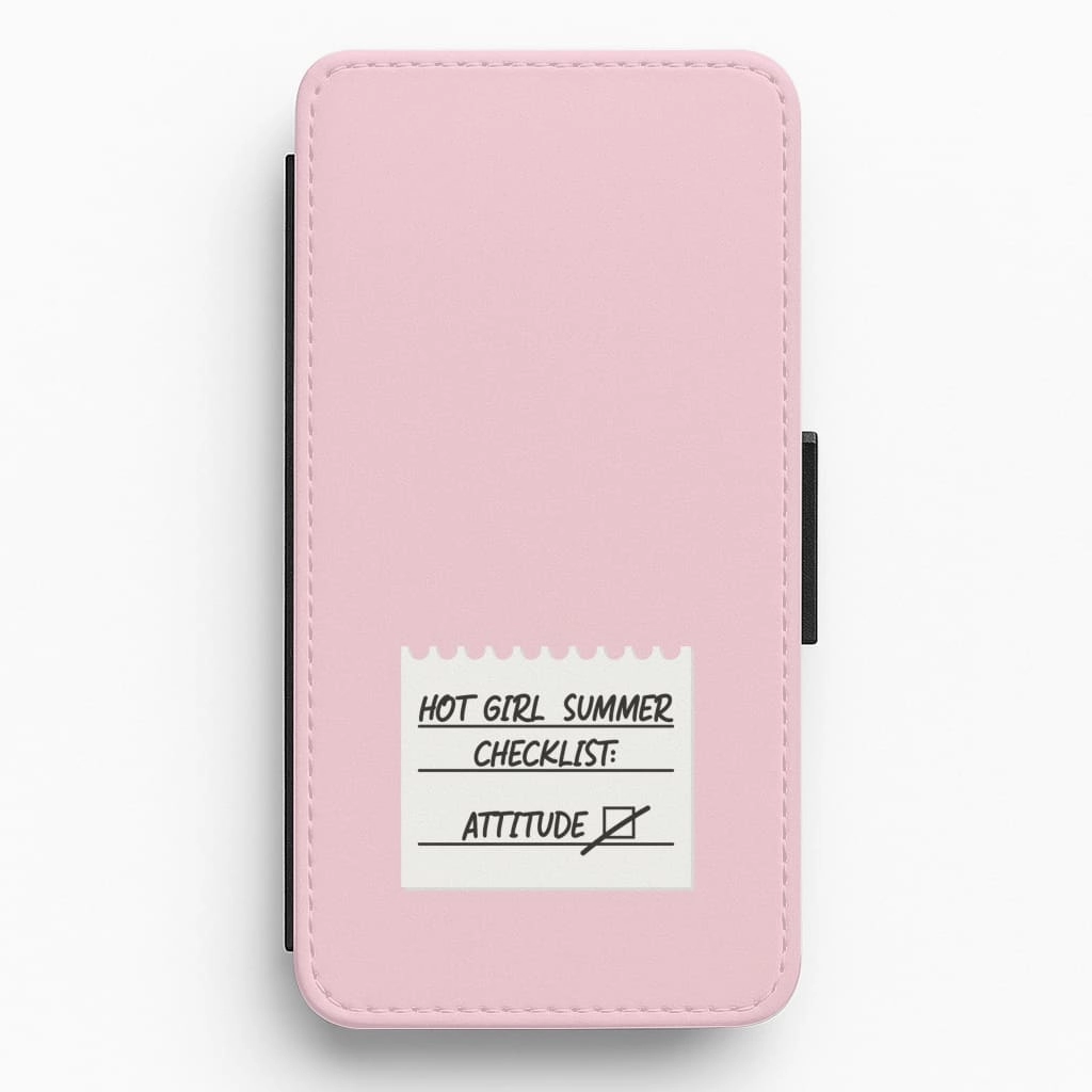 Durable Frame Hot Girl Summer Checklist - Summer Flip / Wallet Phone Case