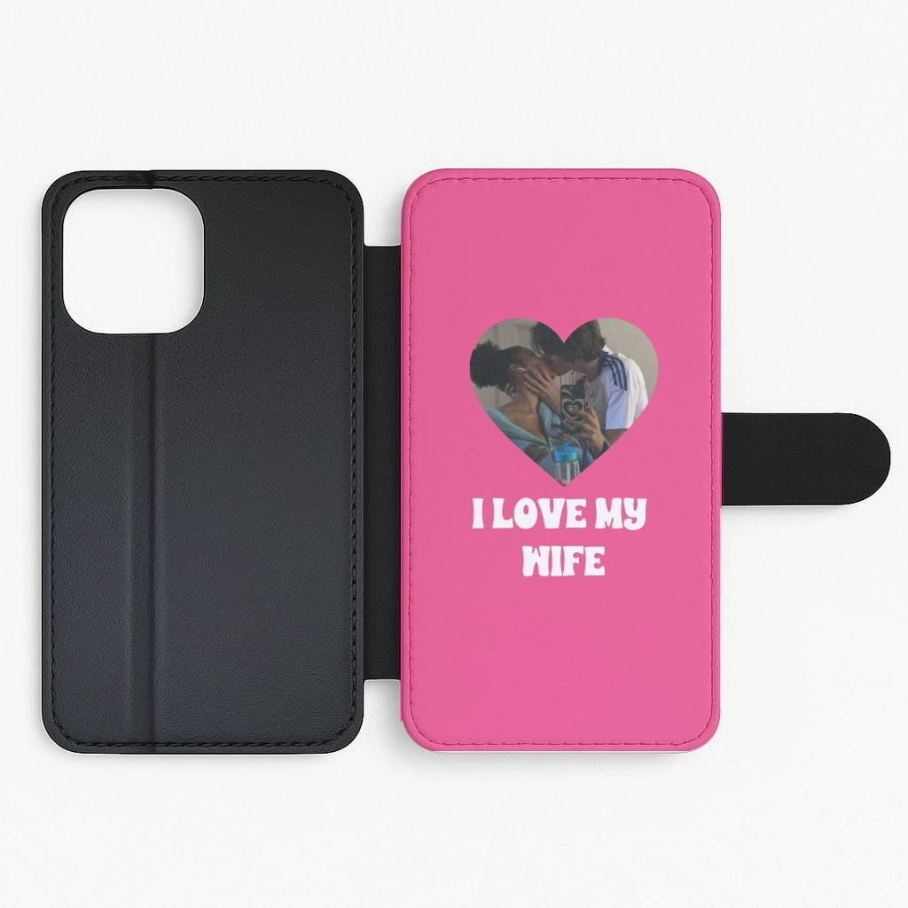 I Love My Wife - Personalised Couples Flip / Wallet Phone Case Premium Form
