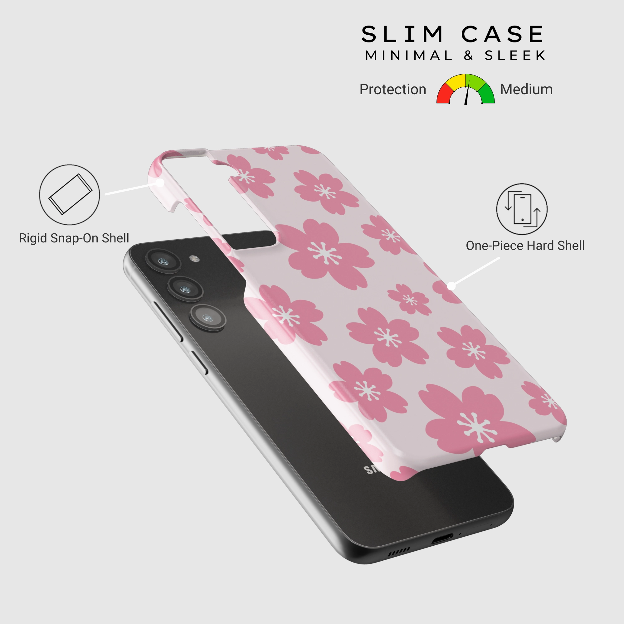 Dreamy Pink Floral Modern Grip