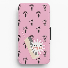 TPU Material Luxury Surface I'm Dying To Call You - Scream Flip / Wallet Phone Case