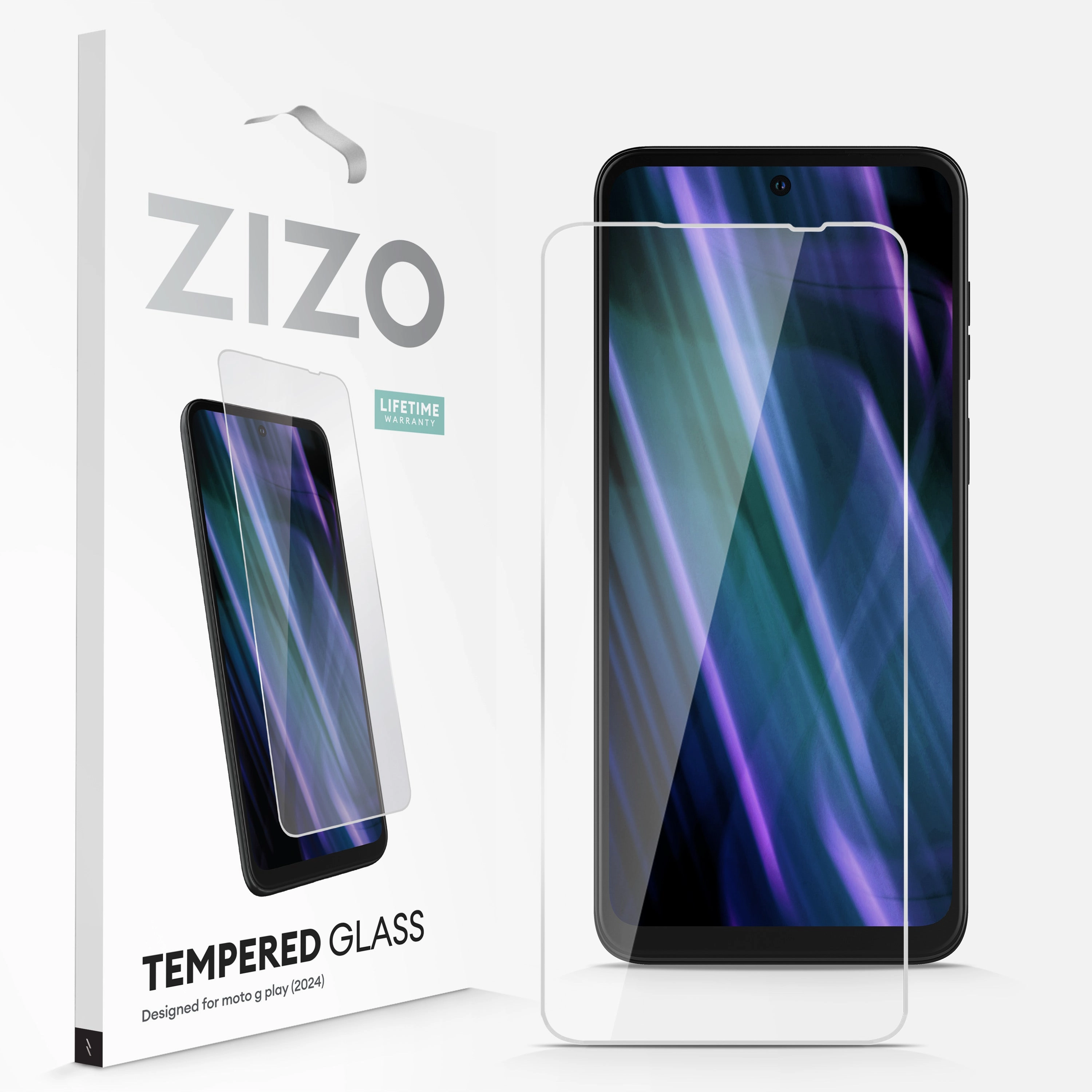 ZIZO TEMPERED GLASS Screen Protector for moto g Play (2024) - Clear Drop Protection Smooth Fit