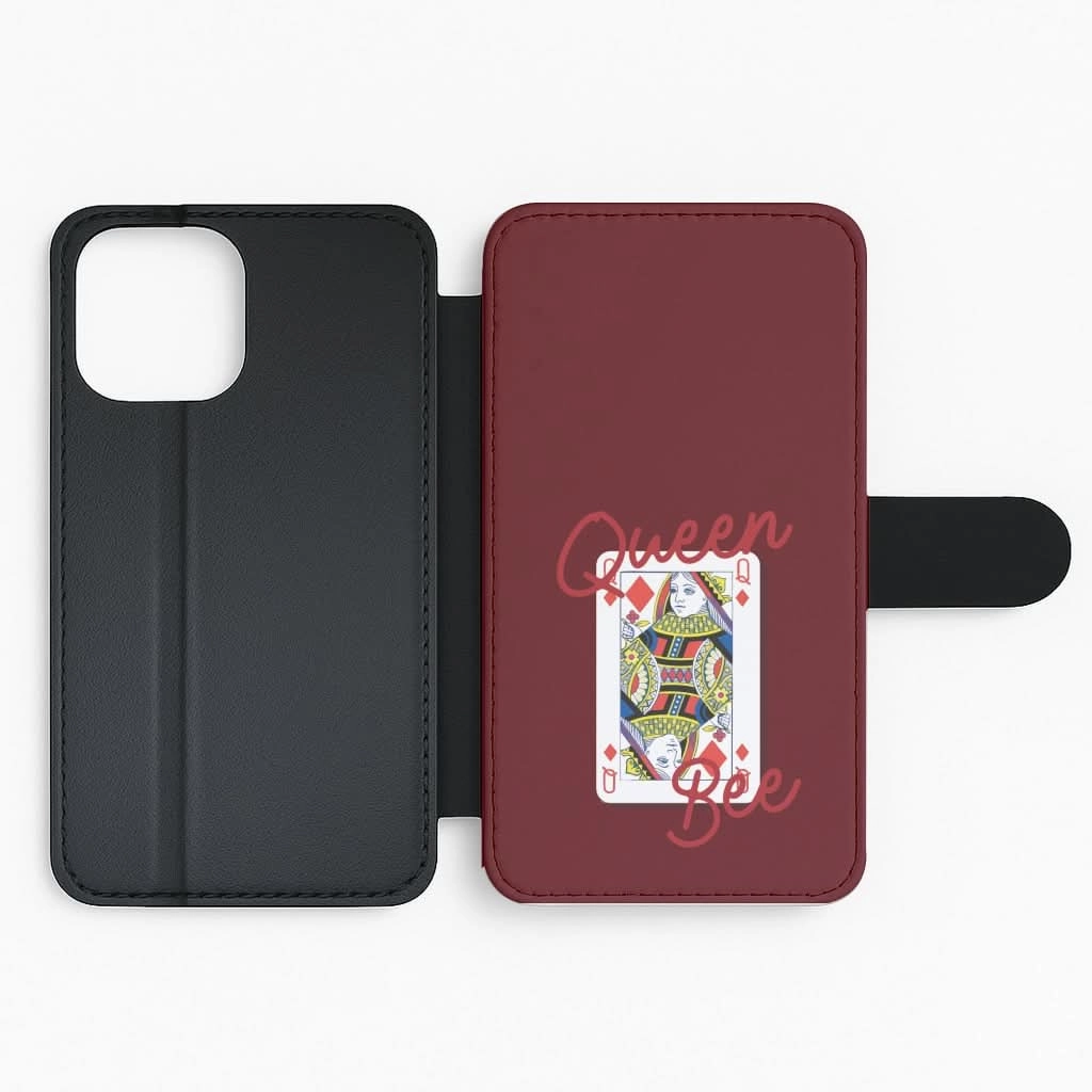 Queen Bee Playing Card Flip / Wallet Phone Case Rugged Surface Slim Profile