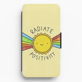 Radiate Positivity Sunshine - Positivity Flip / Wallet Phone Case Flexible Pattern Texture