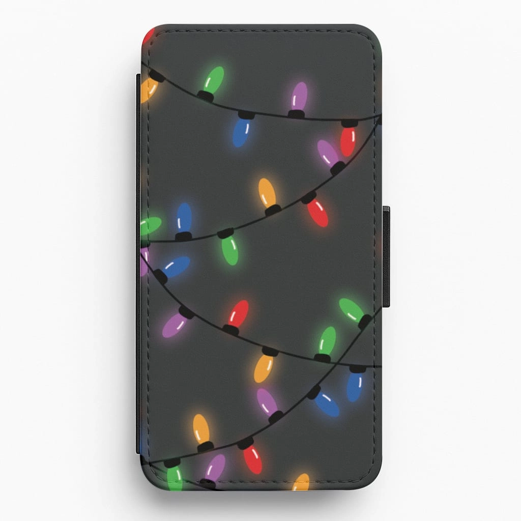 Non slip grip Protective Edge Layer Rainbow Lights - Christmas Patterns Flip / Wallet Phone Case