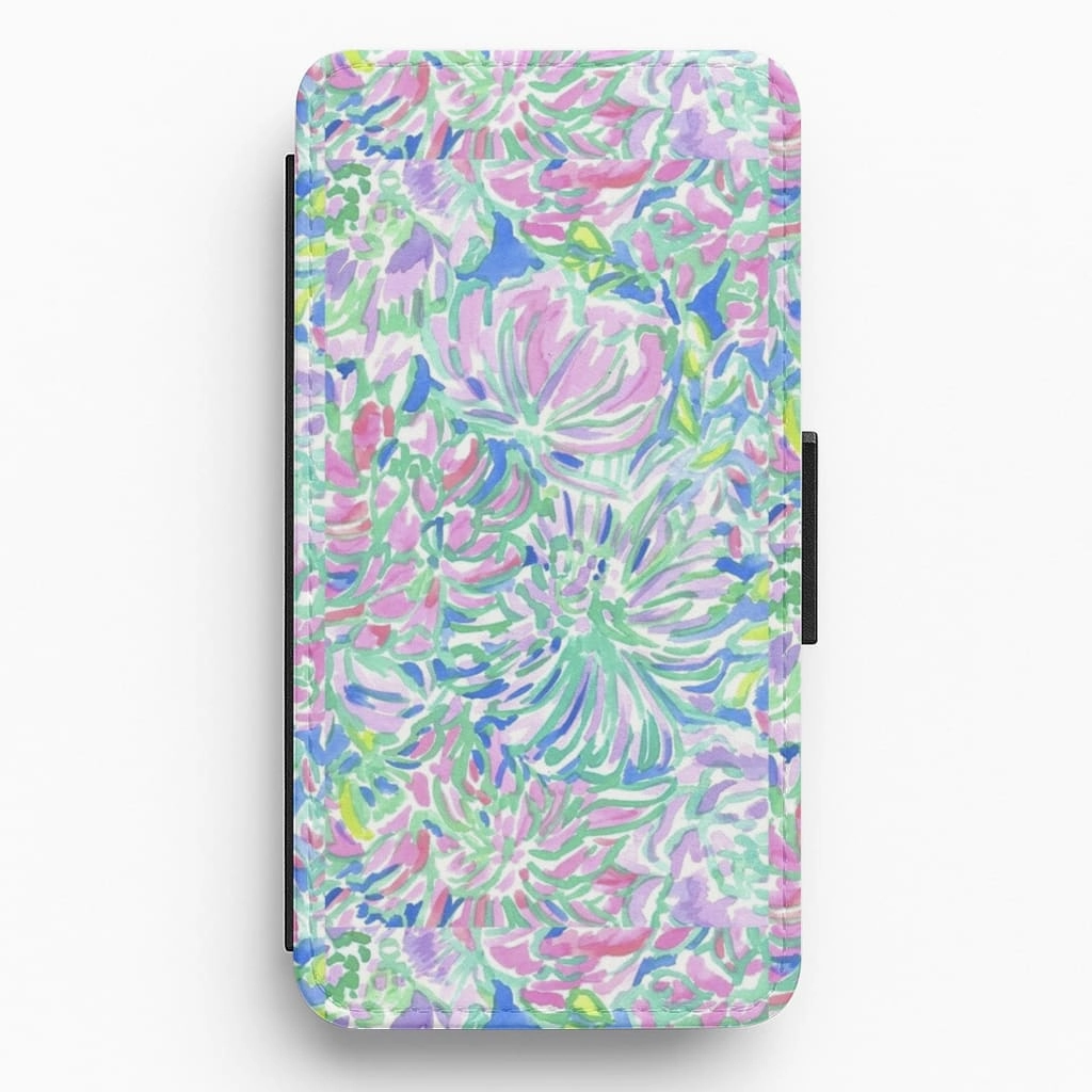 Versatile Design High protection Colourful Floral Painting Flip / Wallet Phone Case
