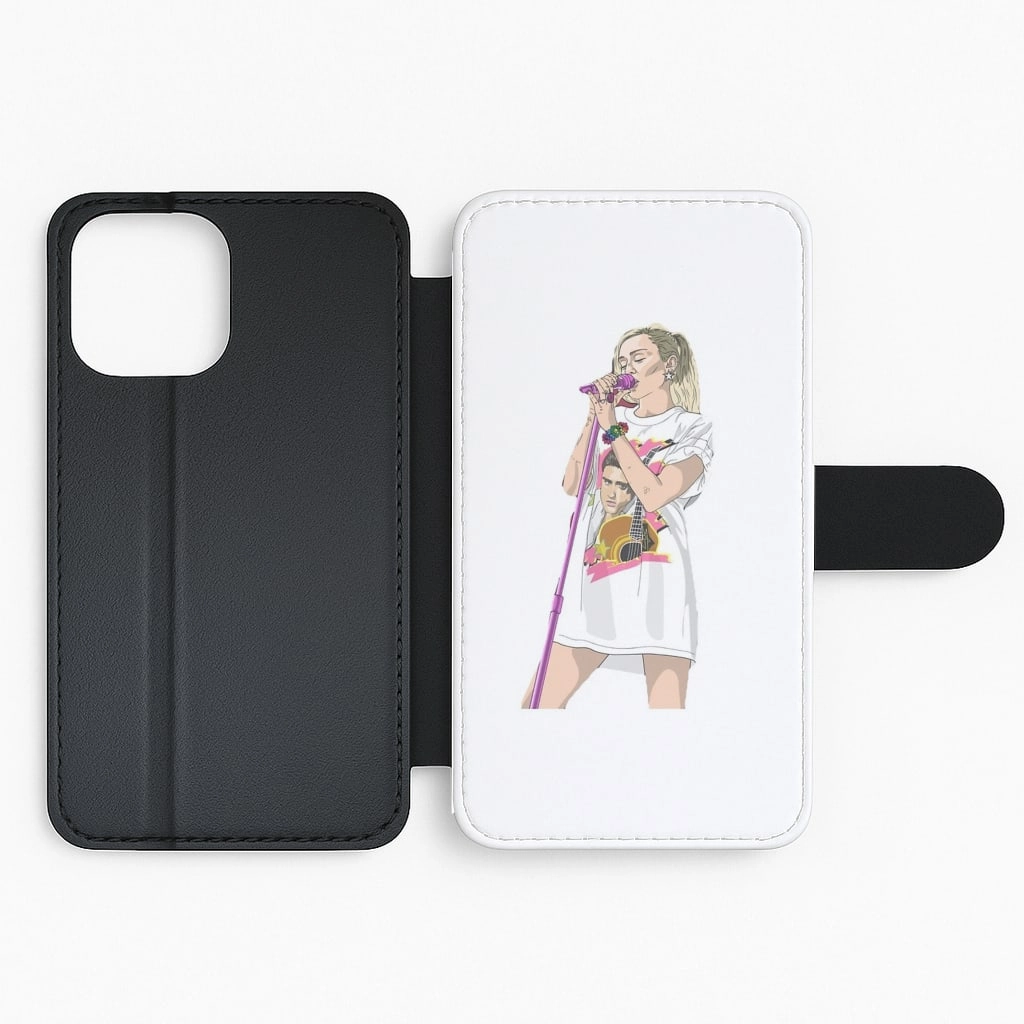Miley Cyrus Sketch Flip Wallet Phone Case Trendy Pattern