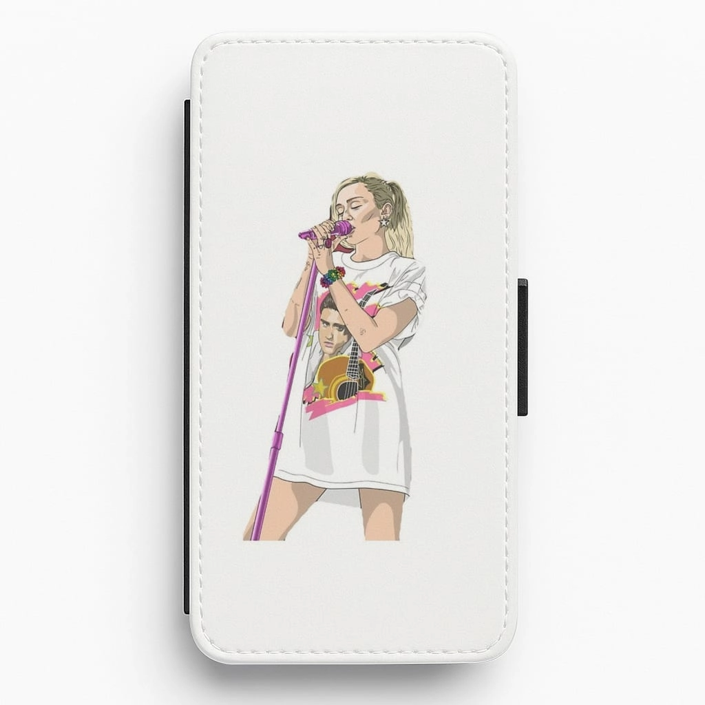 Hand Feel Miley Cyrus Sketch Flip Wallet Phone Case