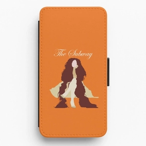 Subway Orange Flip / Wallet Phone Case Bold colors Luxury Shine