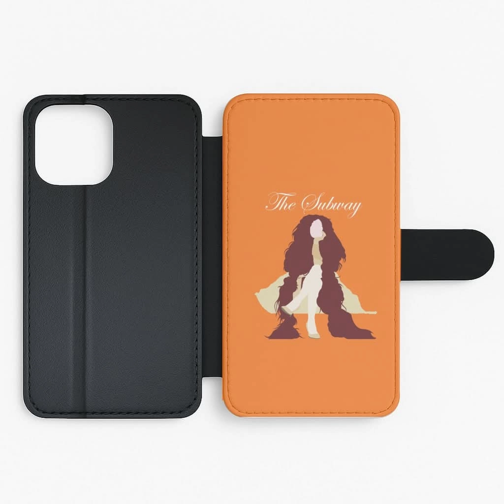 Subway Orange Flip / Wallet Phone Case Wear resistant Handy Use