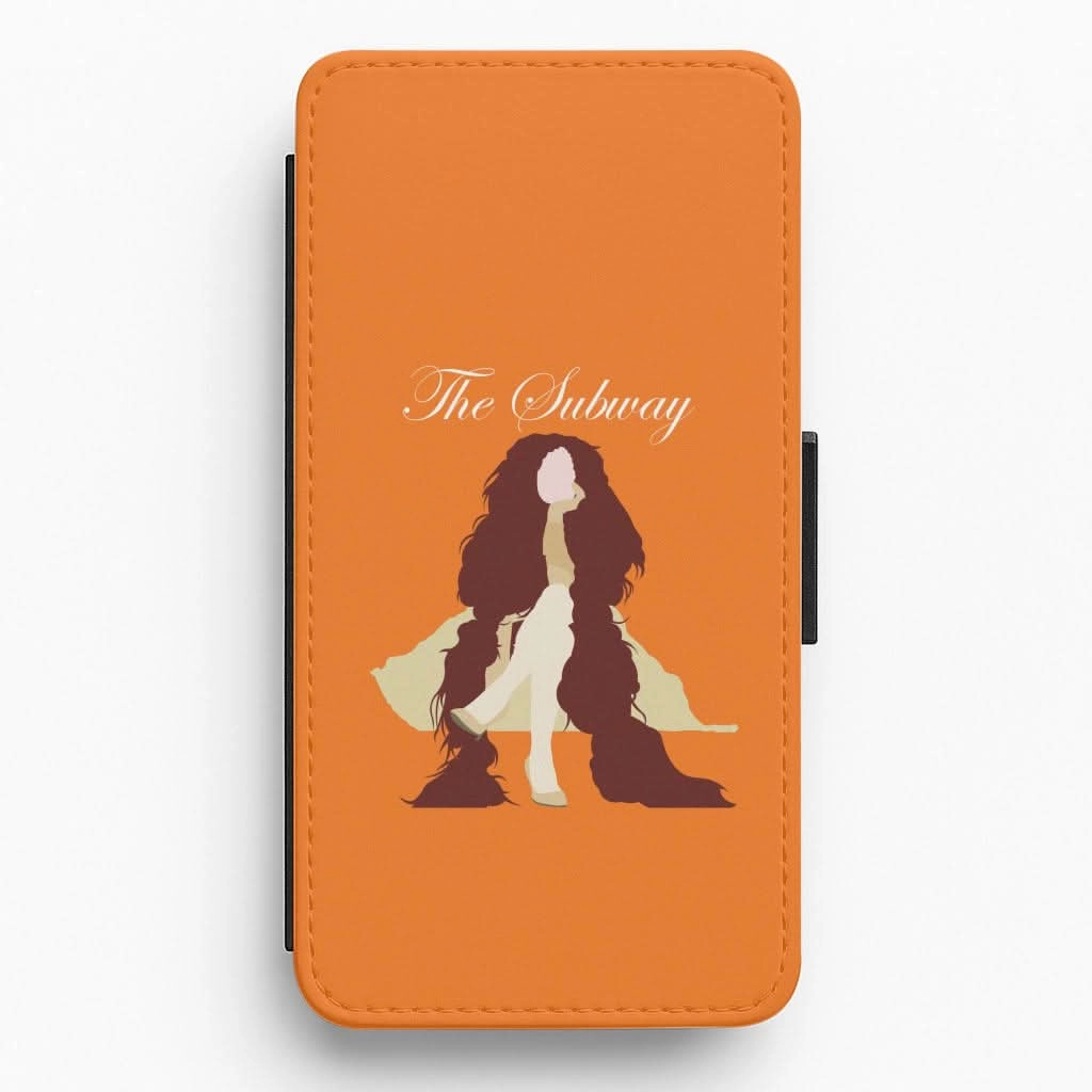 Subway Orange Flip / Wallet Phone Case Bold colors Luxury Shine