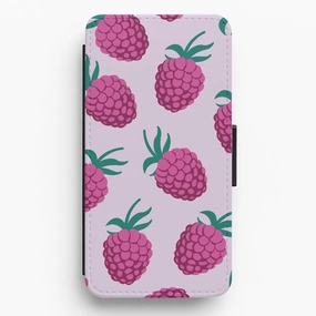 Refined Look Rasberries - Fruit Patterns Flip / Wallet Phone Case