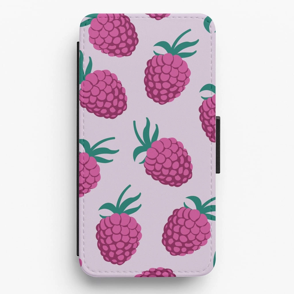 Refined Look Rasberries - Fruit Patterns Flip / Wallet Phone Case