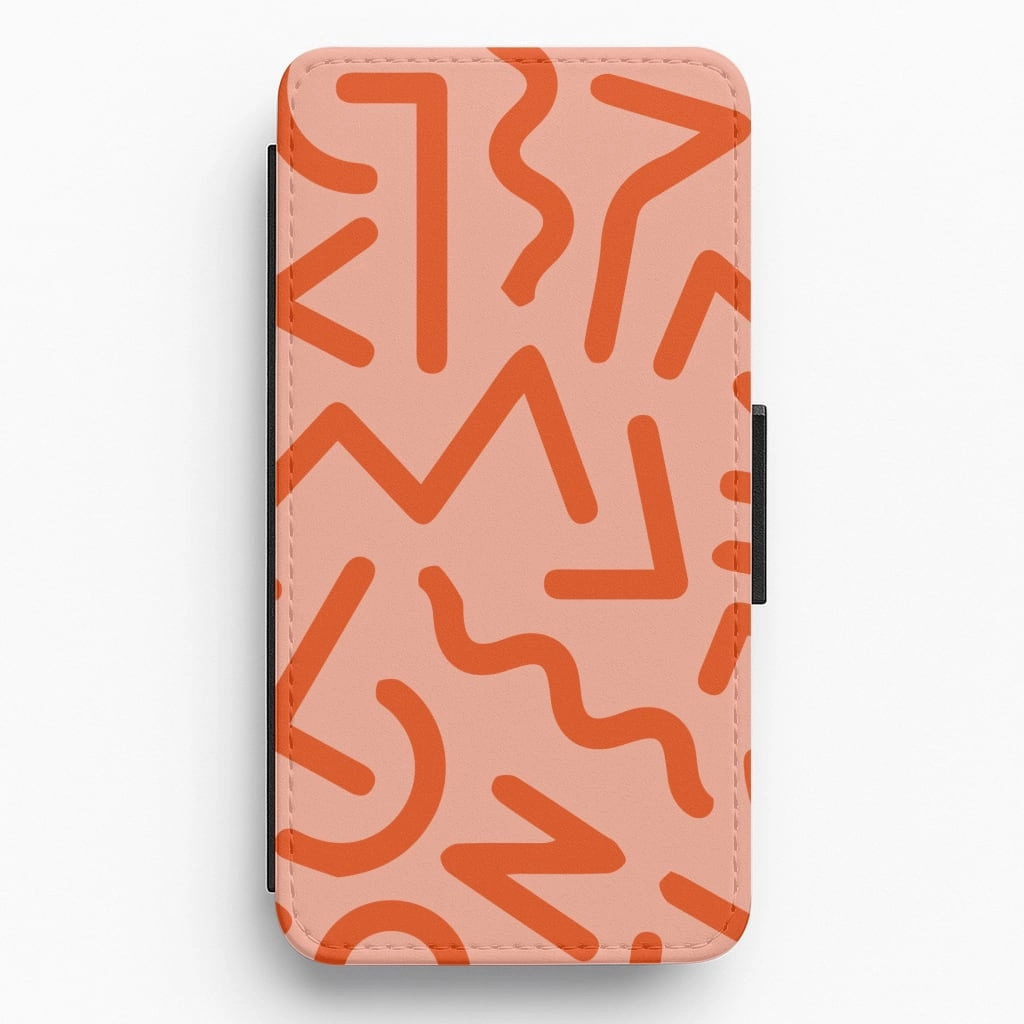 Elegant Style Red Abstract - Eighties Flip / Wallet Phone Case