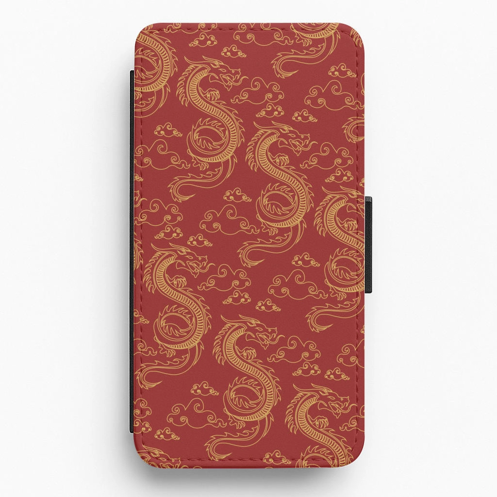 Red And Gold Dragon Pattern Flip / Wallet Phone Case Sport Inspired