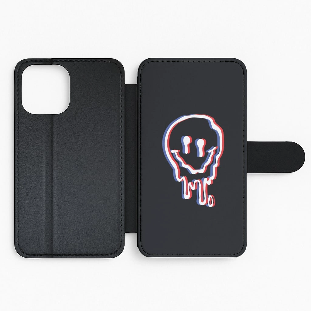 Elegant Finish Design Stylish Shape Red Smiley - Juice Flip / Wallet Phone Case