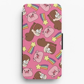 Mabel And Stars Pattern Flip / Wallet Phone Case Shock Frame Light Design