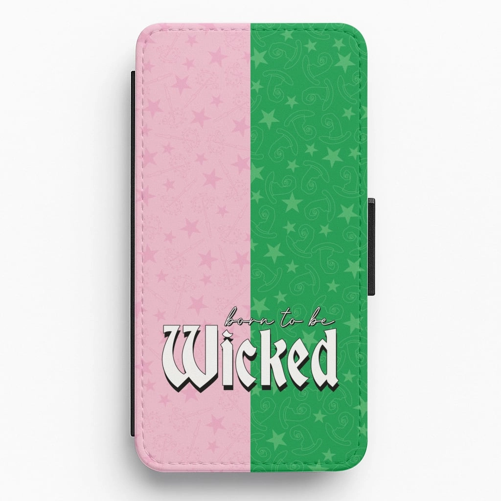 Simple Finish Trendy Pattern Born To Be Wicked Flip / Wallet Phone Case