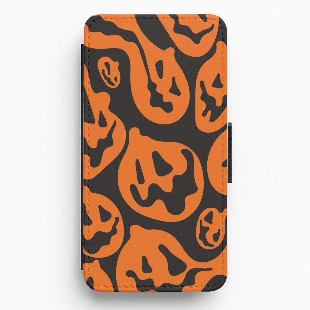 Pumpkin Pattern Flip / Wallet Phone Case Outdoor Travel