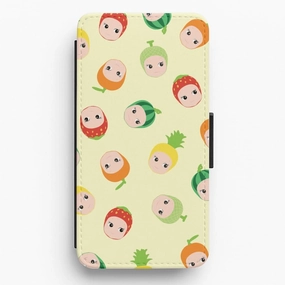 Premium Pattern Design Cushioned Edge Fruit Angels Pattern Flip / Wallet Phone Case