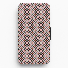Classic Texture Protective Layering Retro Diamonds Pattern Flip / Wallet Phone Case