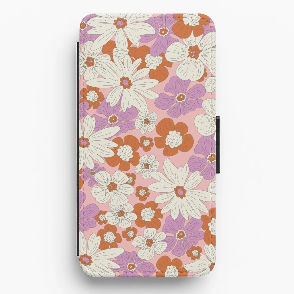 Comfort Texture Retro Flowers - Floral Patterns Flip / Wallet Phone Case
