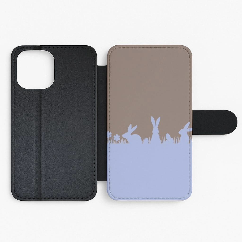 Youth Style Trendy Aesthetic Bunny Outline  Flip / Wallet Phone Case
