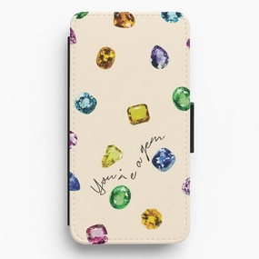 Modern Build Premium Style You're A Gem Pattern Flip / Wallet Phone Case