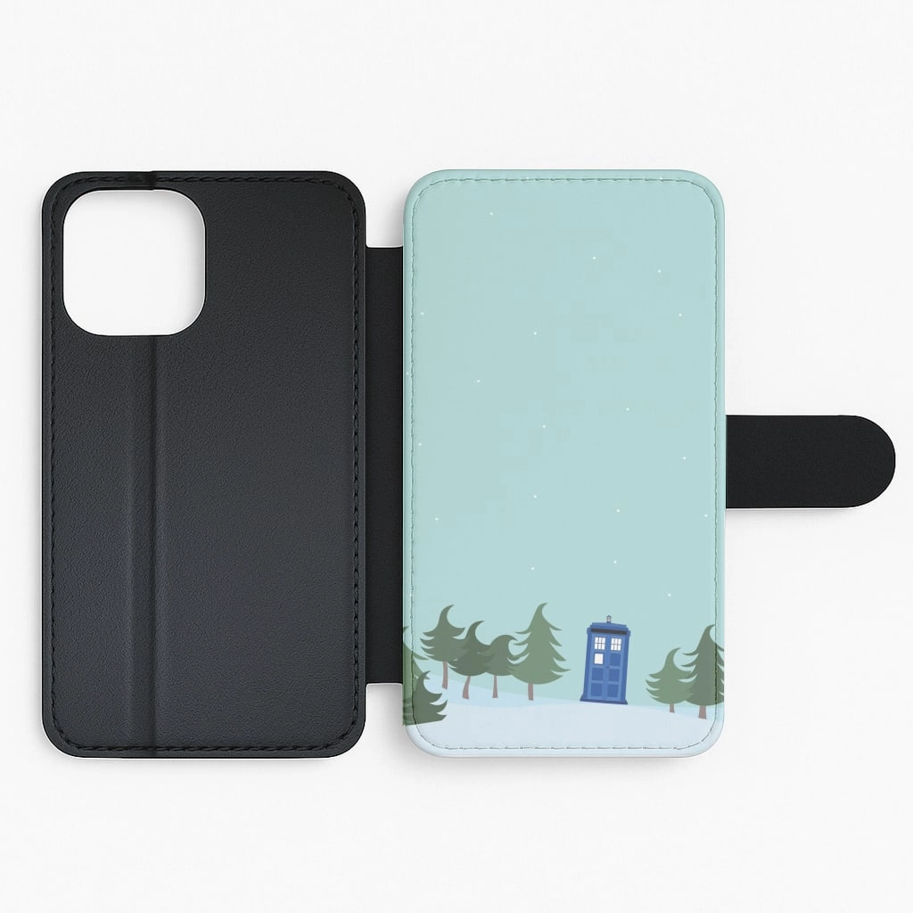 Christmas Tardis - Doctor Who Flip / Wallet Phone Case Daily Durability Refined Texture