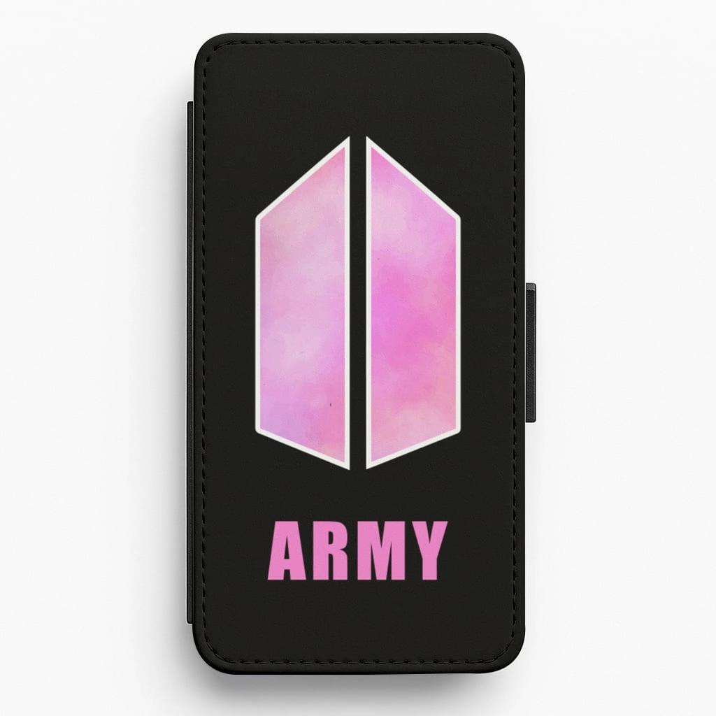 Gloss Finish Luxury Appeal BTS Army Pink - K Pop Flip / Wallet Phone Case