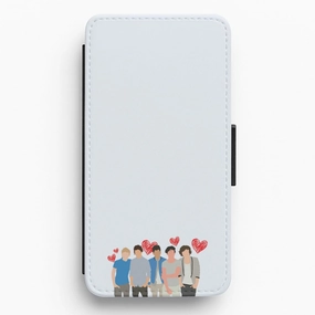 Polished Layer Clear Pattern Love Band Flip / Wallet Phone Case