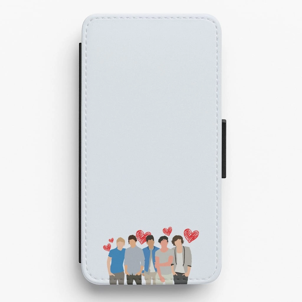 Polished Layer Clear Pattern Love Band Flip / Wallet Phone Case