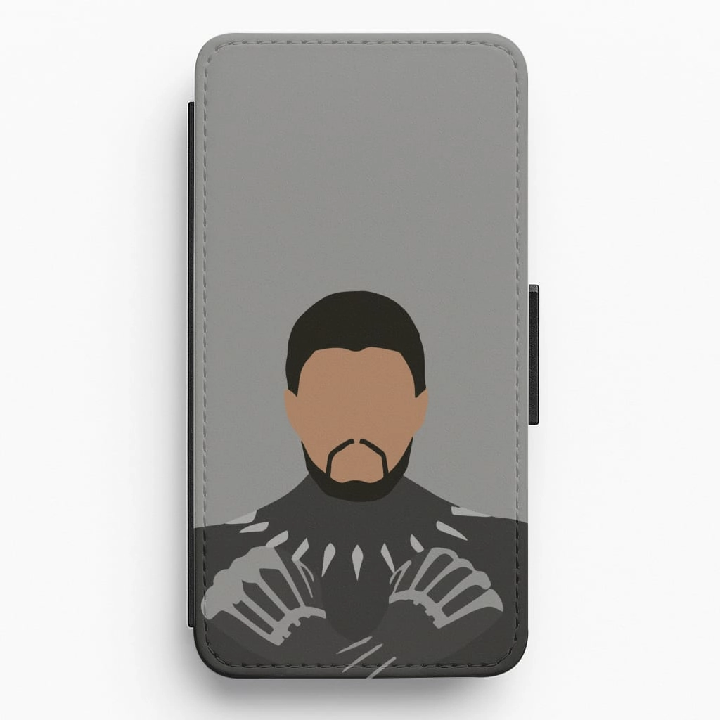 Soft Edge Texture Transparent Look Black Panther Flip / Wallet Phone Case