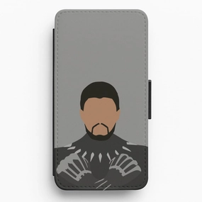 Soft Edge Texture Transparent Look Black Panther Flip / Wallet Phone Case