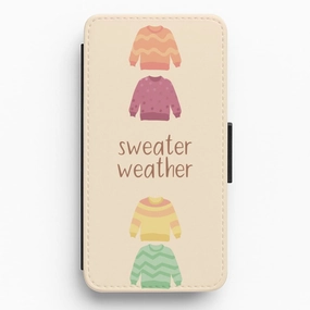 Premium Protection Clear Edge Sweater Weather - Autumn Flip / Wallet Phone Case