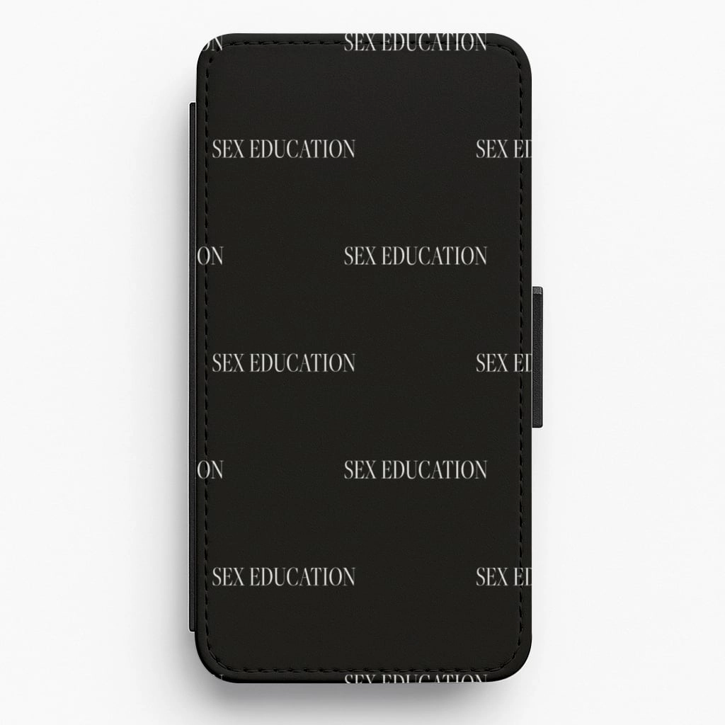 Black Sex Education Pattern Flip / Wallet Phone Case Protective Form Texture