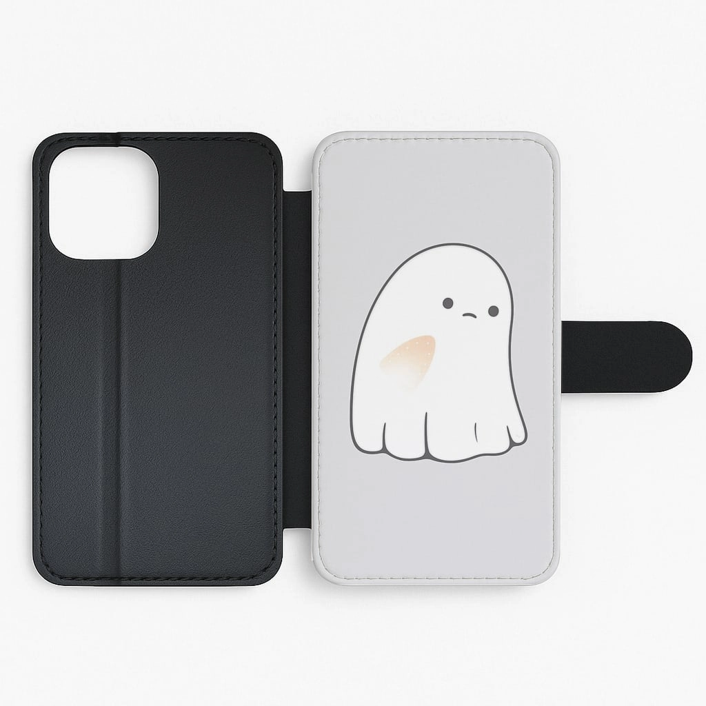 Sad Ghost Halloween Flip / Wallet Phone Case Gloss Touch Matte Touch