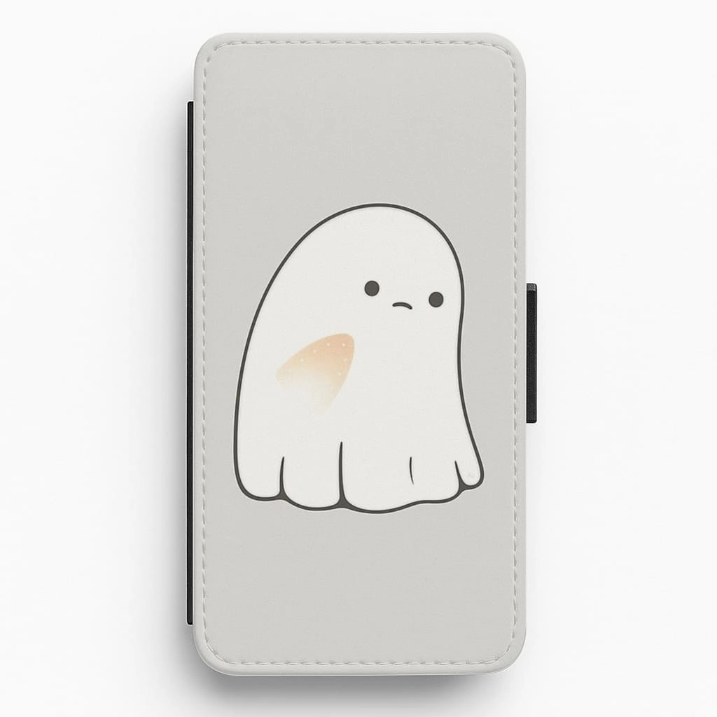 Sad Ghost Halloween Flip / Wallet Phone Case Sleek Form