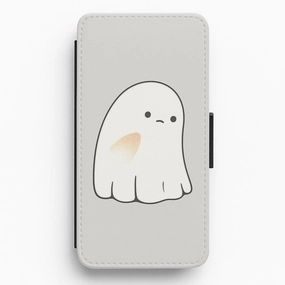 Sad Ghost Halloween Flip / Wallet Phone Case Sleek Form