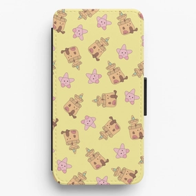 Sandcastles And Stars Pattern Flip / Wallet Phone Case Flexible Edge
