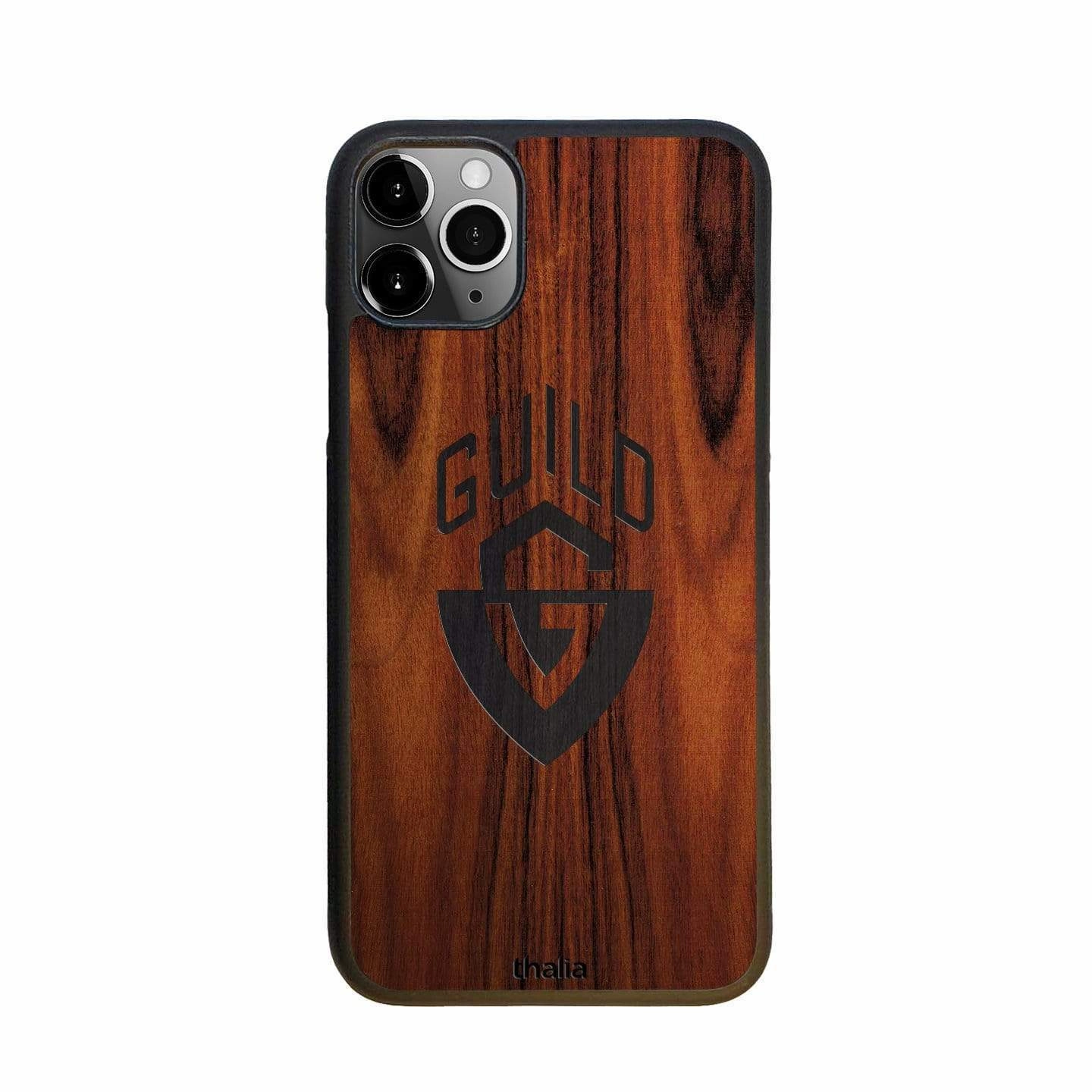 Stylish Texture Santos Rosewood with Guild G-Shield Inked Logo | iPhone Case