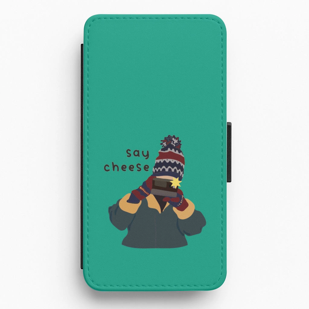 Trendy Detailing Say Cheese Flip / Wallet Phone Case