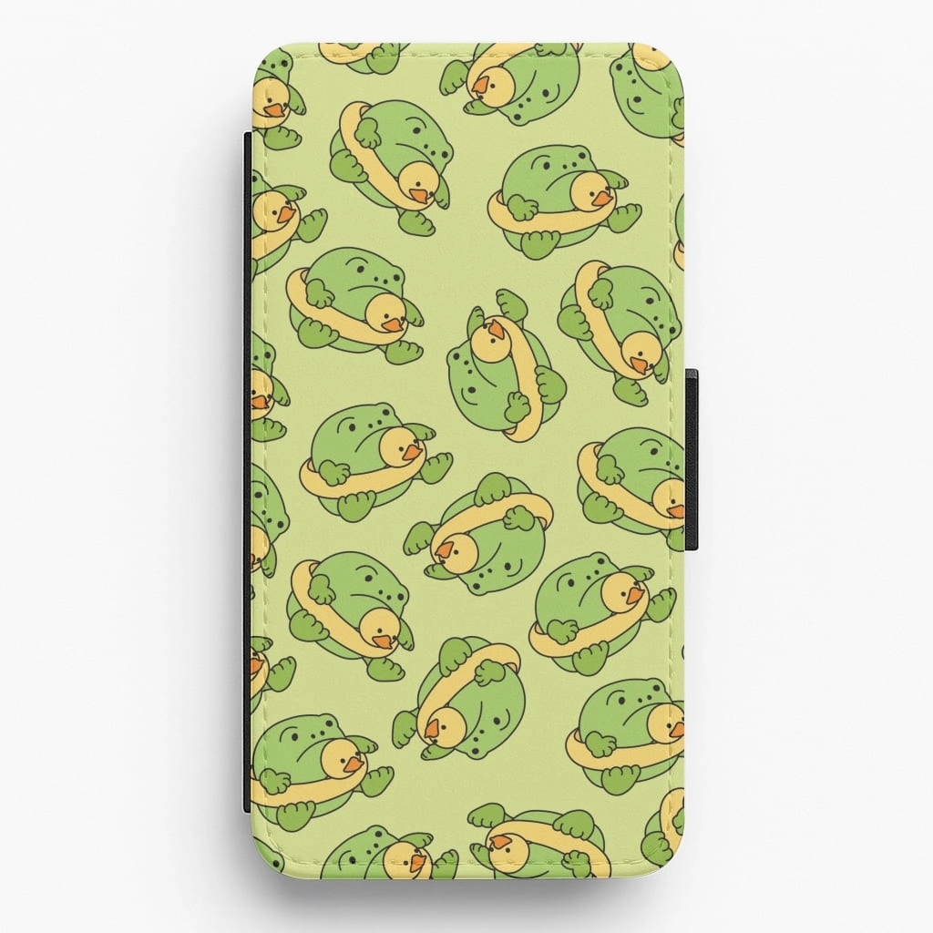 Soft touch layer Refined Texture Frog Pattern - Plushy Flip / Wallet Phone Case