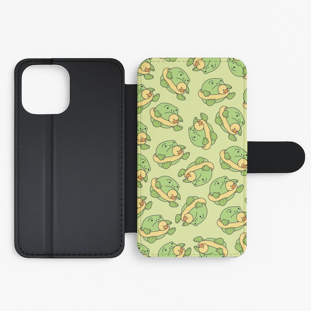 Casual Look Frog Pattern - Plushy Flip / Wallet Phone Case