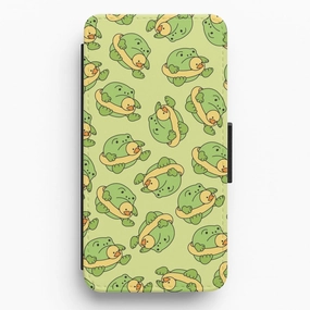 Soft touch layer Refined Texture Frog Pattern - Plushy Flip / Wallet Phone Case